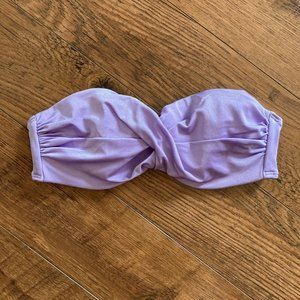 Victoria's Secret Bikini Top Push Up Underwire 34C Strapless Purple Swim Wear
